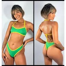 Biquíni Brasil / Biquíni asa-delta / Biquíni Brasil / Biquíni verde bandeira