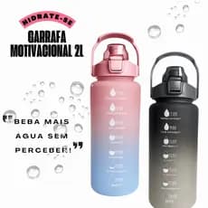 Garrafa de Água 2 Litros  Squeeze Motivacional | Academia Escola C/ Canudo e Frases