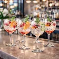 Taça Gin 600ml Jogo 6 Taças Gin Tônica Vidro Drink Coquetel Grande Bar