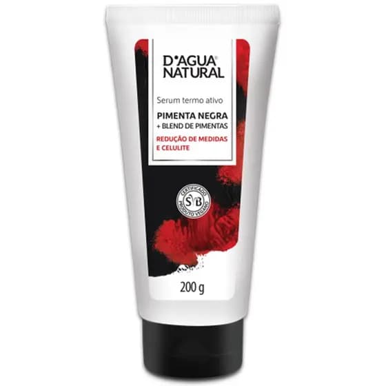 Serum Redutor Termo Ativo Pimenta Negra Dagua Natural 200g Redução Medidas e Celulite