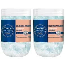 Kit 2 Potes Gel Fixador Dagua Natural Hair com Provitamina B5 D-Pantenol Sem Álcool Uso Diário 750g