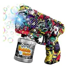 Brinquedo Máquina Bolha De Sabão Automática Pistola Com Luz
