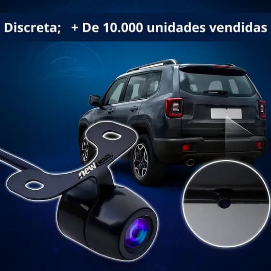 Câmera Ré Universal Automotiva Borboleta Parachoque com Visão Noturna Colorida Carro Caminhão Van