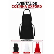 Avental de Cozinha Oxford Tradicional Com Bolso Frontal 1 Unidade