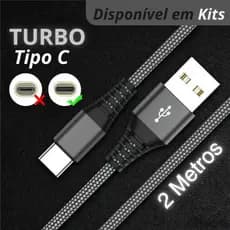 Cabo de Carregador Android e Ios USB-C 2 metros to USB-C Cable Cabo Rápido Turbo Comprido Resistente