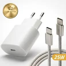 ORIGINAL Lehmox Carregador 25W USB-C PD para iPhone 15/16/17 Pro Max Plus Fonte + Cabo Carregamento Rápido Tipo C