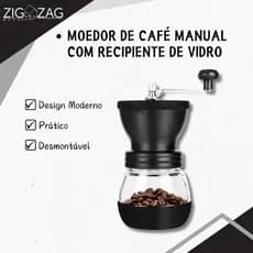 Moedor de Café Manual com Recipiente de Vidro