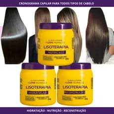 cronograma capilar lisoterapia 1 mascara hidratação + 1 nutrição + 1reconstrução hidralise 3 x 300 g