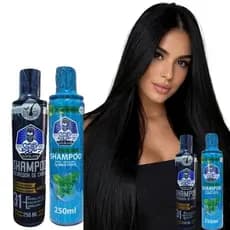 Kit shampoo escurecedor + shampoo anticaspa 3 em1 condiciona hidrata e restaura cabelo femino e masculino 250 ml cada