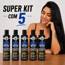 Kit Shampoo Escurecedor Para Cabelos Pretos e Grisalhos 250ml 3 em 1