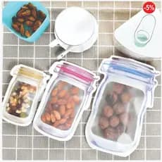 Kit 15 Sacos Zip Lock Hermético Reutilizável Formato de Pote