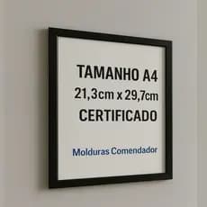 Porta Retrato A4 Vidro Moldura Para Fotos 21,3x29,7cm A4 Certificado Vidro