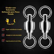 Peixe Fofo - Girador Conector Rolamento em Aço Inox  - Pesca Oceânica Forte (S-L10 uns, SS 20 uns) por embalagem
