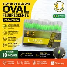 Peixe Fofo - 10x Stopers de Silicone Fluorescente para Boia de Pesca | Trava Linha Luminoso Alta Resistência
