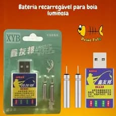 Peixe Fofo - Bateria Flutuante Pesca USB Recarregável CR425 Carregador Acessórios, com 2 Bateria