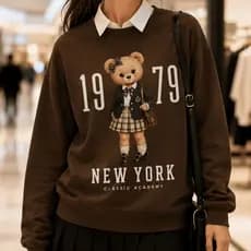 Moletom Feminino Estampado Urso Vintage 1979 --Philklen