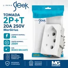 Tomada 20A Branca Sleek MarGirius Para Micro-Ondas Air Fryer Forno Elétrico