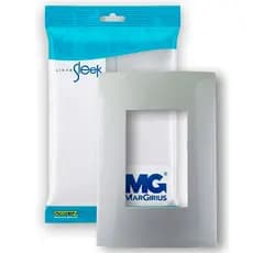 Placa 4×2 Branca 3 Postos Juntos Sleek MarGirius  Espelho Tampa 16035