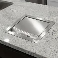 Tampa Lixeira Embutida Aço Inox Escovado Bancada Cozinha Gourmet – Kitchen Lar
