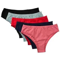 kit 5 Calcinhas em Algodão Cotton Cueca Feminina Elástico Embutido Conforto