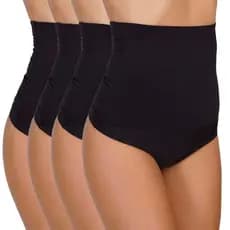 Kit 4 Calcinhas Cinta em Suplex Modelador Cós Super Alto Não Enrola Reforçada Aperta