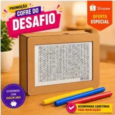 Cofre Desafio Junte 1Mil/5Mil/10Mil em MDF Lembrancinha Presente