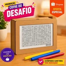 Cofre MDF Dinheiro Economia Desafio 1Mil 5Mil 10Mil Presente Lembrancinha