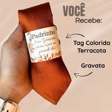 KIT de 6 a 14 Gravatas Slim com Tag Ideal para Convite de Casamento Padrinhos