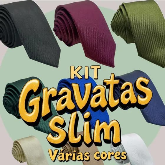 Kit 2 a 7 Gravatas de slim Masculina para Padrinhos e Casamentos Pronta entrega