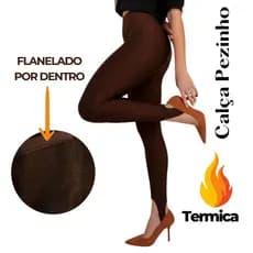 Calça Legging Cintura Alta Com Pezinho tecido suplex flanelado quentinha