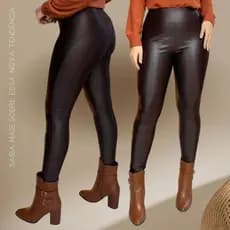 Calça Tipo Couro Cirre - Legging Feminina com Cintura Alta!