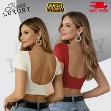 Kit 1 Ou 2 Cropped Costa Nua Feminino Estilo Gringa Sexi Tendência Festa e Balada