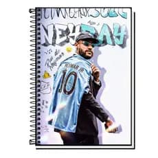 Caderno Universitário Menino Ney 10 | Futebol Brasileiro | Craque | Capa Dura Espiral | 1, 10, 15 ou 20 Matérias