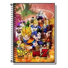 Caderno Universitário Dragon Ball Z | Anime | Guerreiros Saiyajins | Capa Dura Espiral | 1, 10, 15 ou 20 Matérias