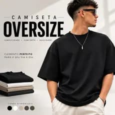 Camiseta Oversized Malhão com Tecido Suedine Algodão Malha Grossa