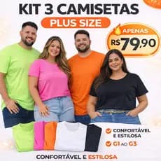 Camisetas Plus Size Dry Fit KIT COM 3