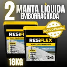 Kit 2 Manta Líquida 12kg Resiflex Impermeável para Laje Telhado Contra Chuva Umidade e Sol