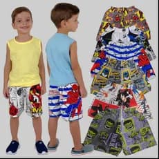 🩳👦 Kit 5 Shorts Infantil Menino – Tactel – Do 2 ao 8 Anos