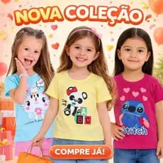 🛍️ KIT 5 Camisetas Infantis Menina 100% Algodão Roupa Infantil Feminina Blusa Criança