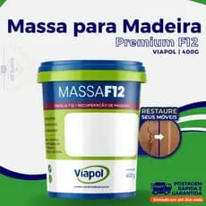 Massa F12 para reparação de Madeira mdf Correção Calafetar Viapol 400g - Diversas Cores