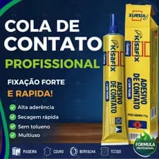 Kit 2 Colas sapateiro Contato Kisafix 75g para Sapato Couro Borracha Madeira secagem rapida adesivo