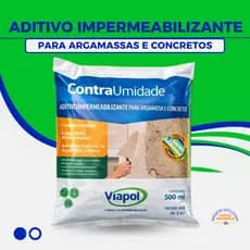 Impermeabilizante Viapol para Combater Umidade e Infiltração 500ml argamassa concreto obras e reboco