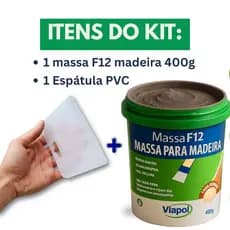 Kit Massa para Correção de Madeira Viapol F12 + Espátula pvc