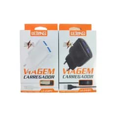 Carregador ORIGINAL TIPO C LELONG LE-243FC LE-232FC Carregamento rápido TURBO 5.1A 2 Portas USB