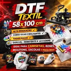 DTF TÊXTIL 1 Metro - Filme Transfer para Camisetas e Tecidos - Envie sua arte no EMAIL