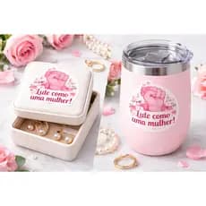 Adesivo DTF UV Dia da Mulher – Lute Como Uma Mulher | Resistente à Água - 5CM