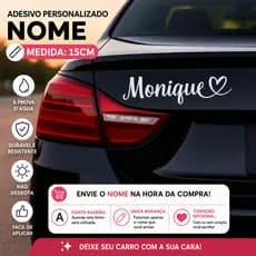 Adesivo com Nome Personalizado 15cm para Carro, Moto e Caminhão - Ideal para Presentear Quem Você Ama Alta Durabilidade!