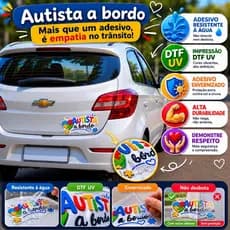 Adesivo Símbolo do Autismo em DTF UV Envernizado (15x10cm)