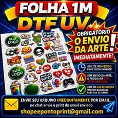 DTF UV Personalizado 1M - 28x100 Pronto para Aplicar | Impressão HD, Cores Vivas, Alta Durabilidade e Qualidade Premium