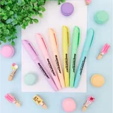 Kit Cores Sortidas 6 Canetas Marca Texto Tom Pastel Masterprint - Cores Variadas